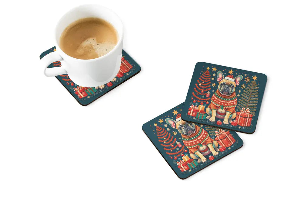 French Bulldog Christmas Foam Coasters Caroline's Treasures