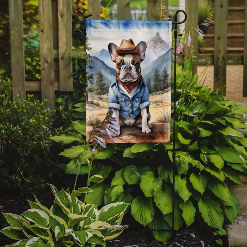 French Bulldog Cowboy Welcome Garden Flag Caroline's Treasures