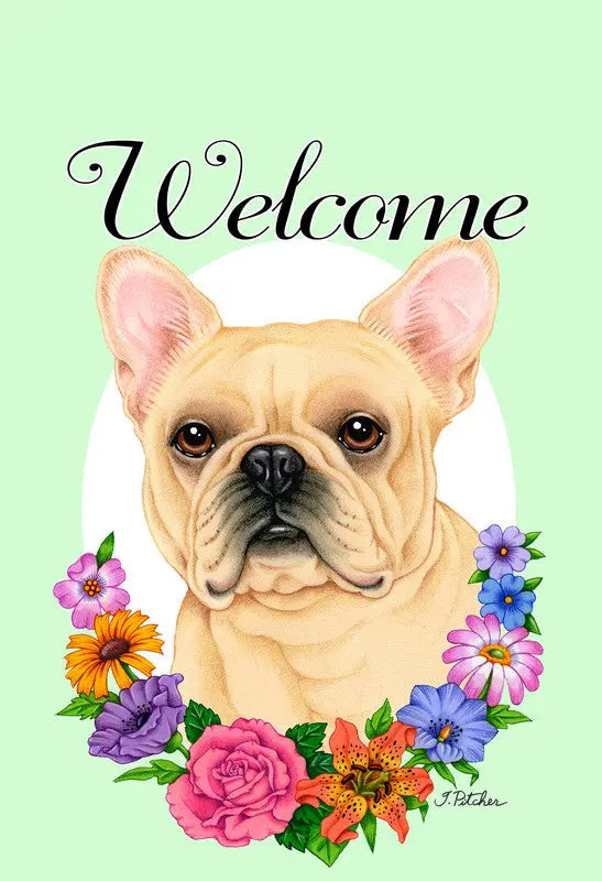 French Bulldog Cream - Best of Breed Welcome Flowers Garden Flag Best of Breed