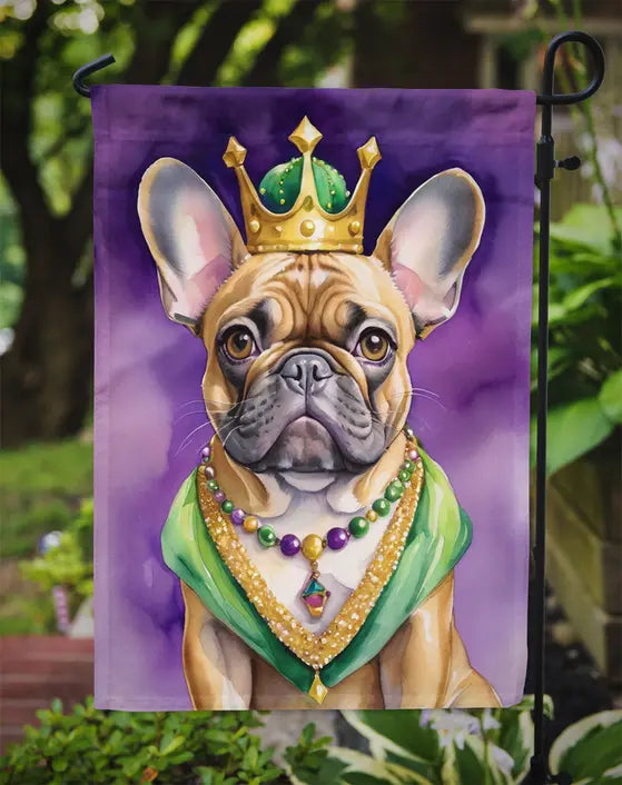 French Bulldog King of Mardi Gras Garden Flag Caroline's Treasures