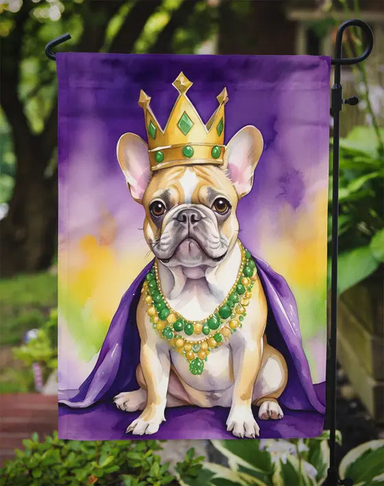 French Bulldog King of Mardi Gras Garden Flag Caroline's Treasures