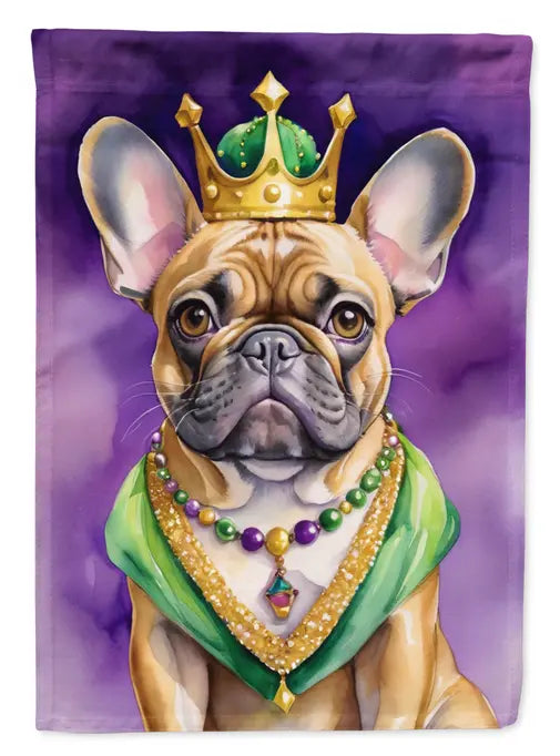 French Bulldog King of Mardi Gras Garden Flag Caroline's Treasures