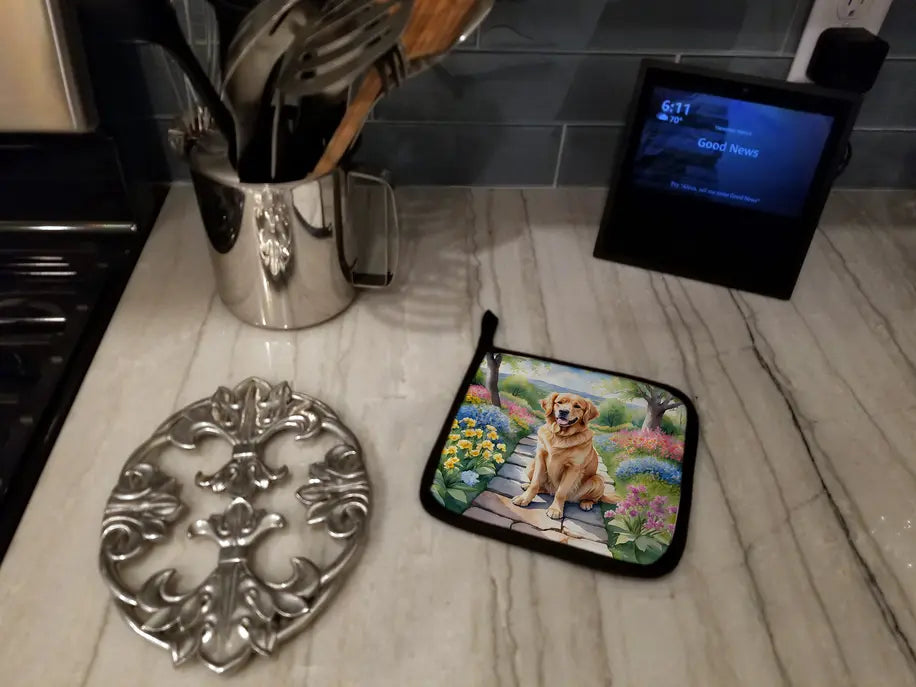 French Bulldog Spring Path Pair of Pot Holders Caroline's Treasures