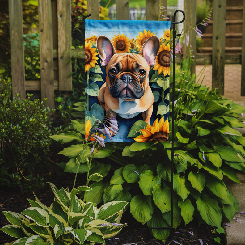 French Bulldog in Sunflowers Garden Flag Caroline's Treasures