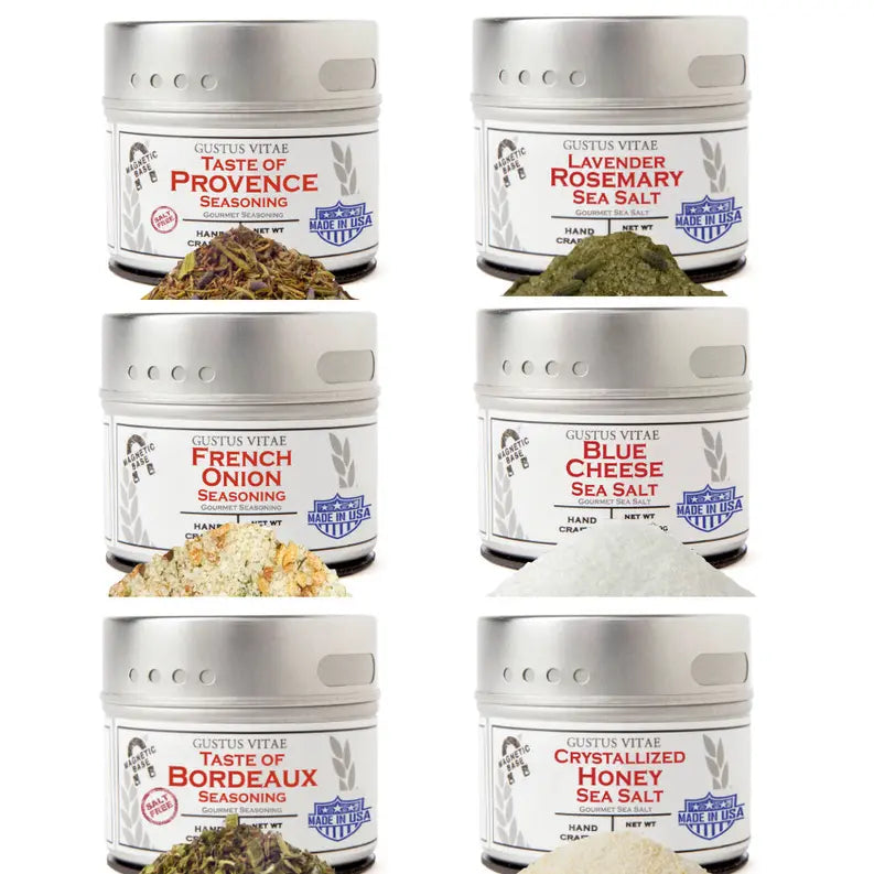 French Seasoning Gift Set - Tastes of France - Artisanal Spice Blends Six Pack Gustus Vitae