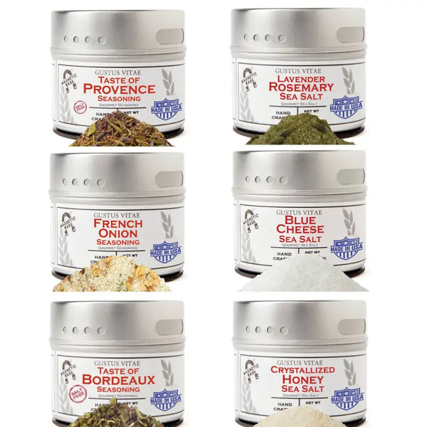 French Seasoning Gift Set - Tastes of France - Artisanal Spice Blends Six Pack Gustus Vitae