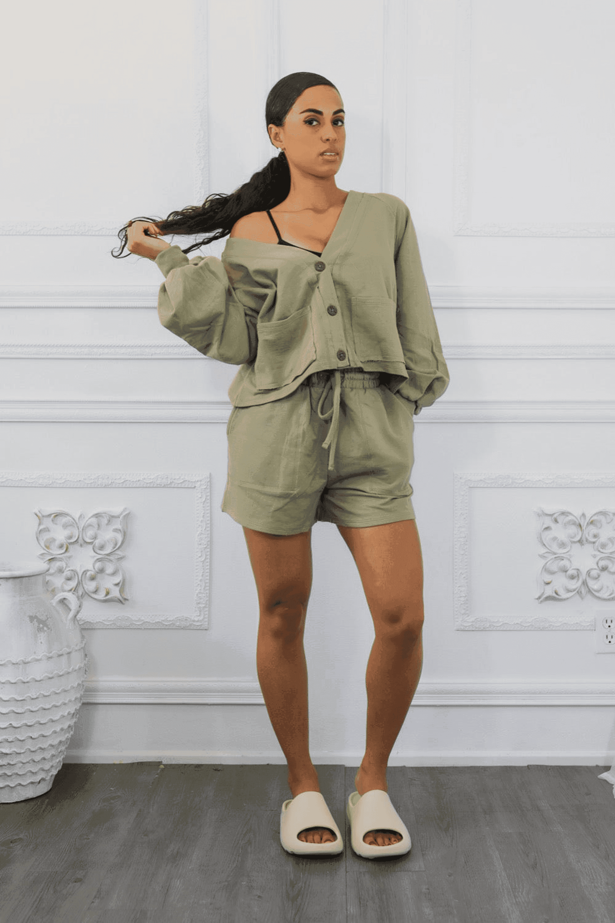 French Terry Cardigan and Short Set SurelyMine