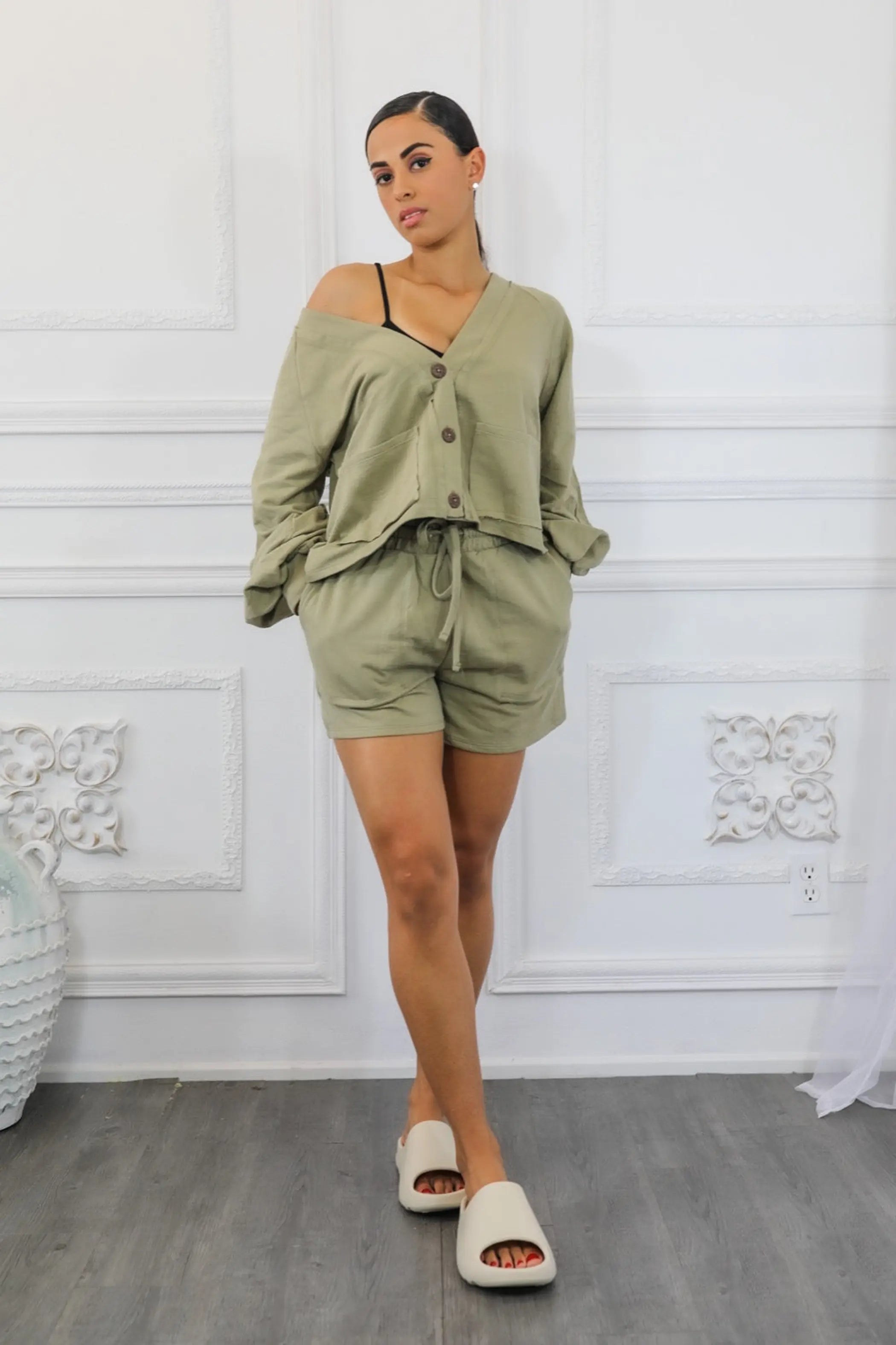 French Terry Cardigan and Short Set SurelyMine