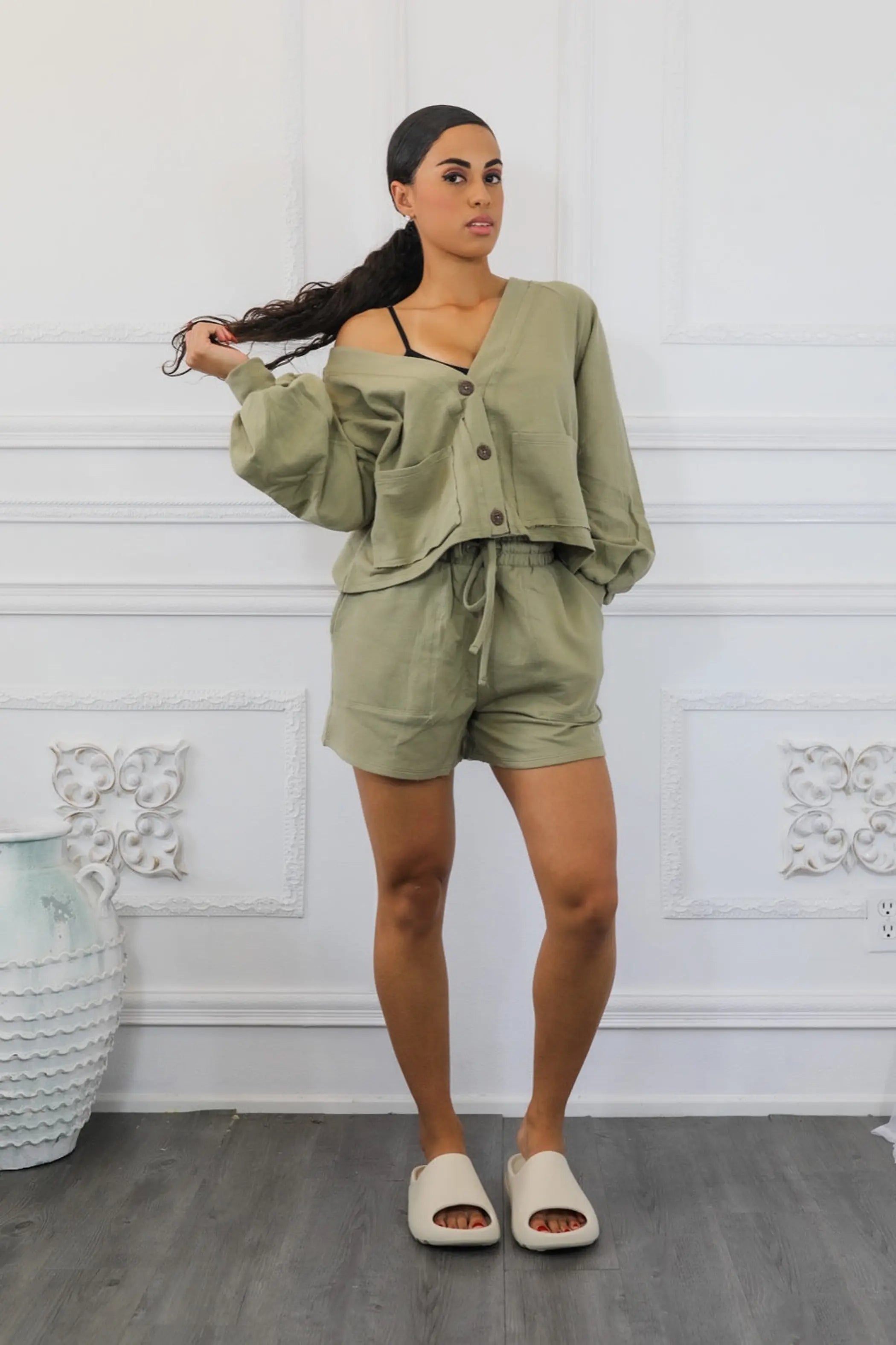 French Terry Cardigan and Short Set SurelyMine