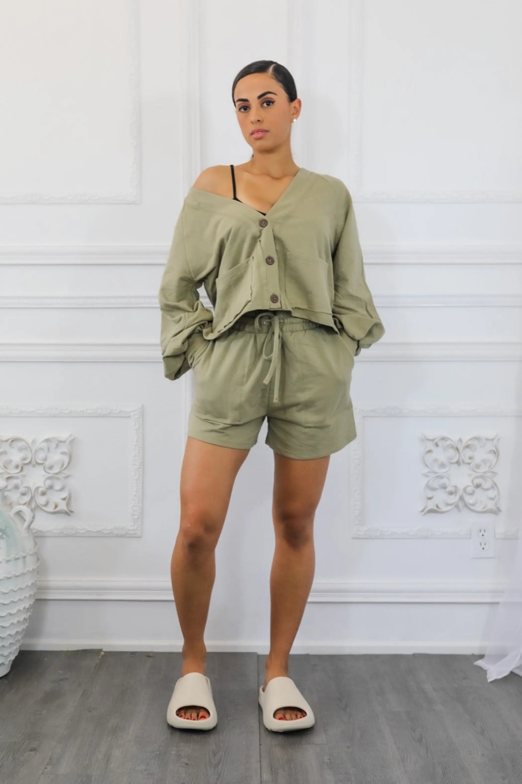 French Terry Cardigan and Short Set SurelyMine