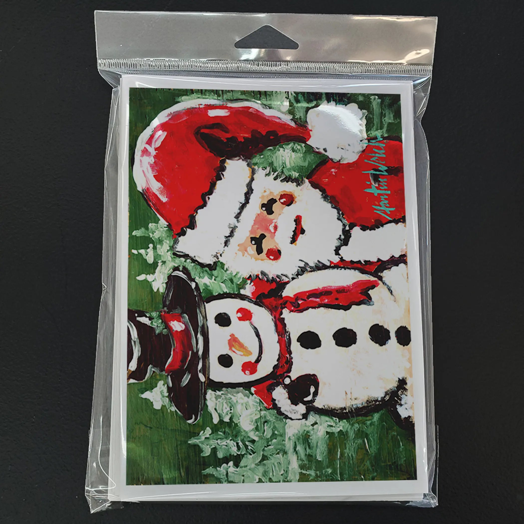 Friends Snowman and Santa Claus Greeting Cards Pack of 8 Caroline's Treasures