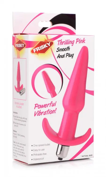 Frisky Thrilling Pink Smooth Vibrating Anal Plug XR Brands