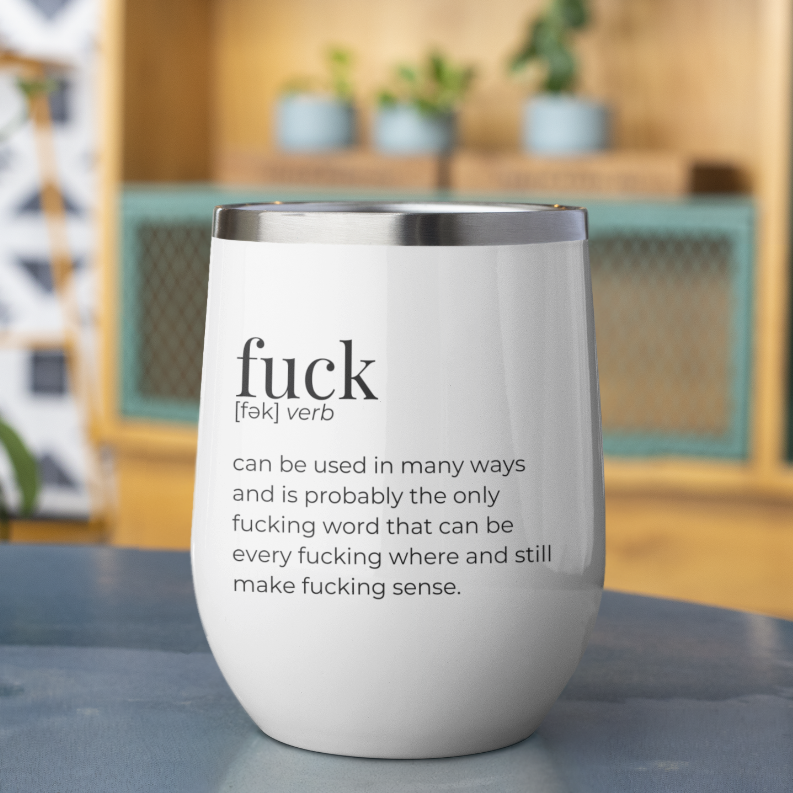 Fuck Definition Wine Tumbler Black Cat Bazaar
