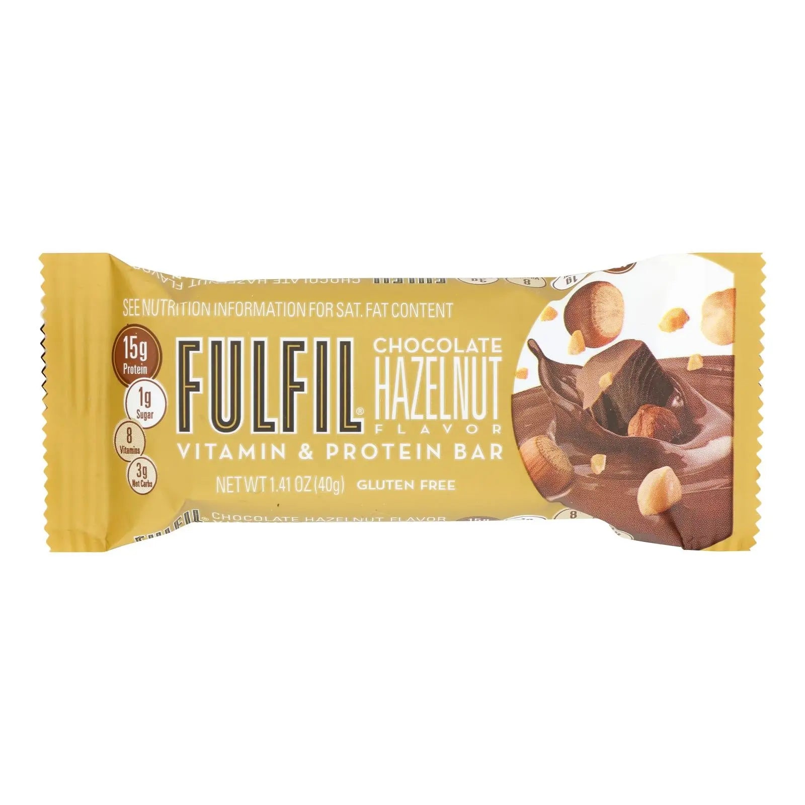 Fulfil - Protein Bar Chocolate Hazelnut - Case Of 12-1.41 Oz Fulfil
