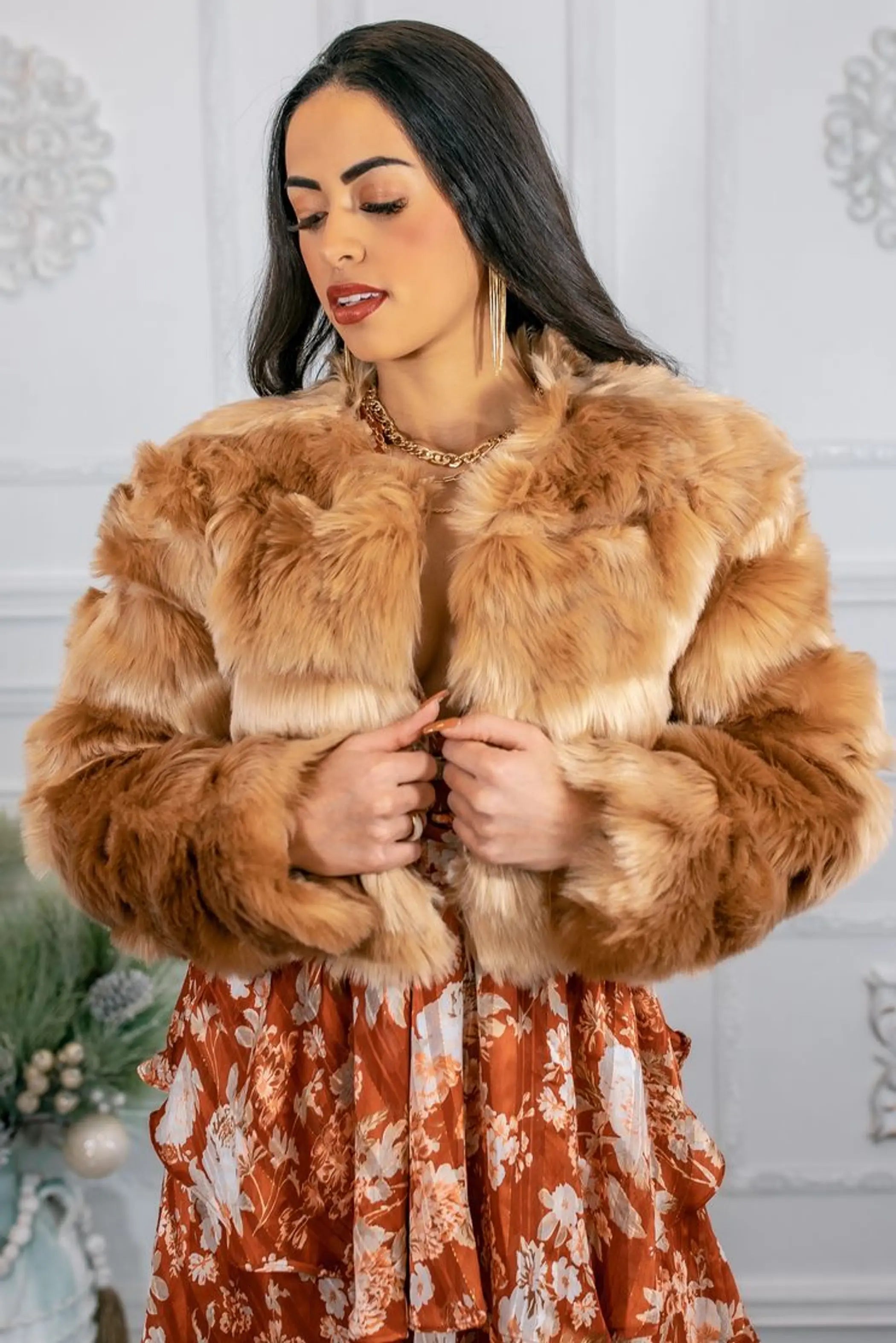 Fur-ever Red Lips N Teeth Faux Fur Jacket SurelyMine