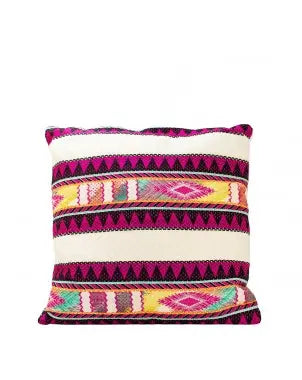 Fuschia Accented Jacquard Cushion Cover Vintage Addiction