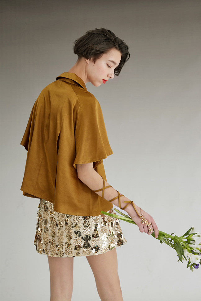 Fussed | Metallic Sequin Mini Skirt Fangyan