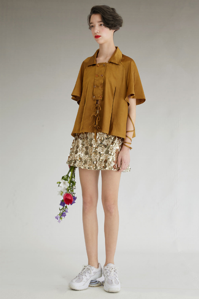 Fussed | Metallic Sequin Mini Skirt Fangyan