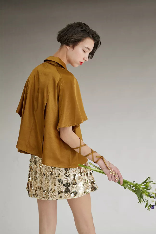 Fussed | Metallic Sequin Mini Skirt Fangyan