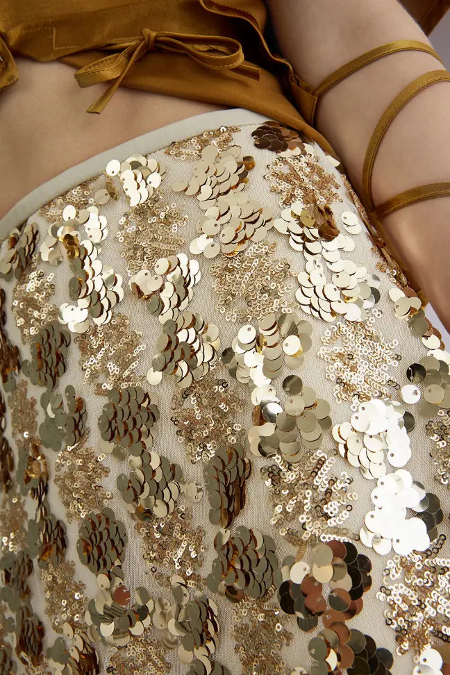 Fussed | Metallic Sequin Mini Skirt Fangyan