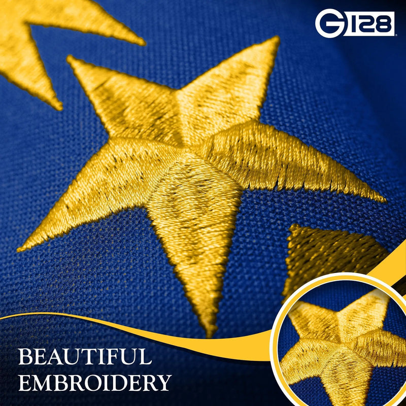 G128 2 Pack: Indiana IN State Flag | 2x3 Ft | StormFlyer Series Embroidered 220GSM Spun Polyester | Embroidered Design, Indoor/Outdoor, Brass Grommets, Heavy Duty, All Weather G128