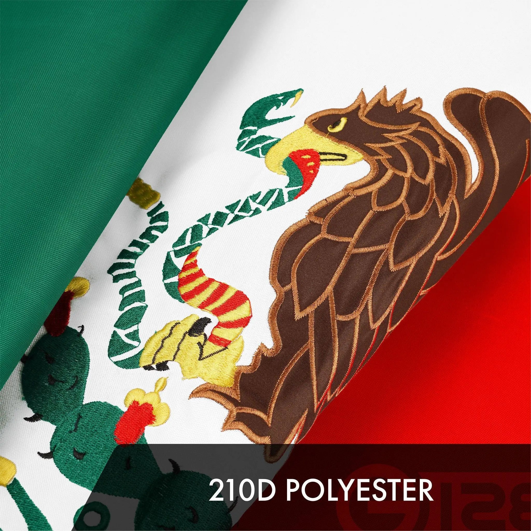 G128 3 Pack: Mexico Mexican Flag | 5x8 Ft | ToughWeave Series Embroidered 300D Polyester | Country Flag, Embroidered Design, Indoor/Outdoor, Brass Grommets G128