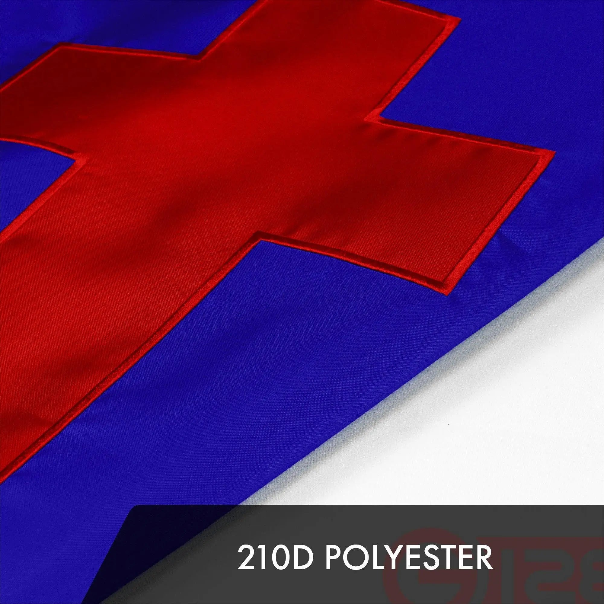 G128 5 Pack: Christian Flag | 2x3 Ft | ToughWeave Series Embroidered 300D Polyester | Religious Flag, Embroidered Design, Indoor/Outdoor, Brass Grommets G128