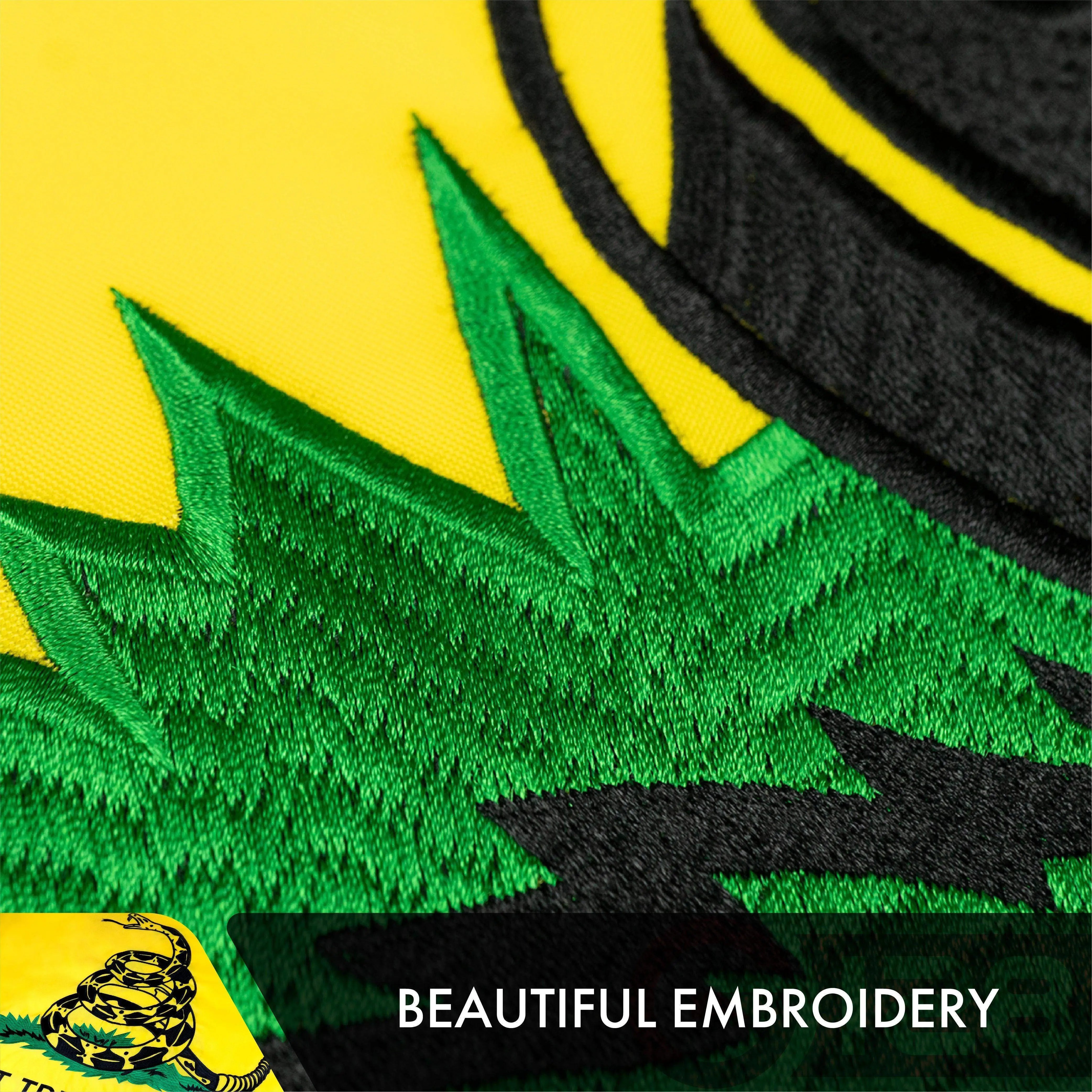 G128 5 Pack: Gadsden Don't Tread On Me Flag | 16x24 In | Double ToughWeave Series Double Sided Embroidered 210D Polyester | Historical Flag, Embroidered Design, Brass Grommets, Heavy Duty, 3-ply G128