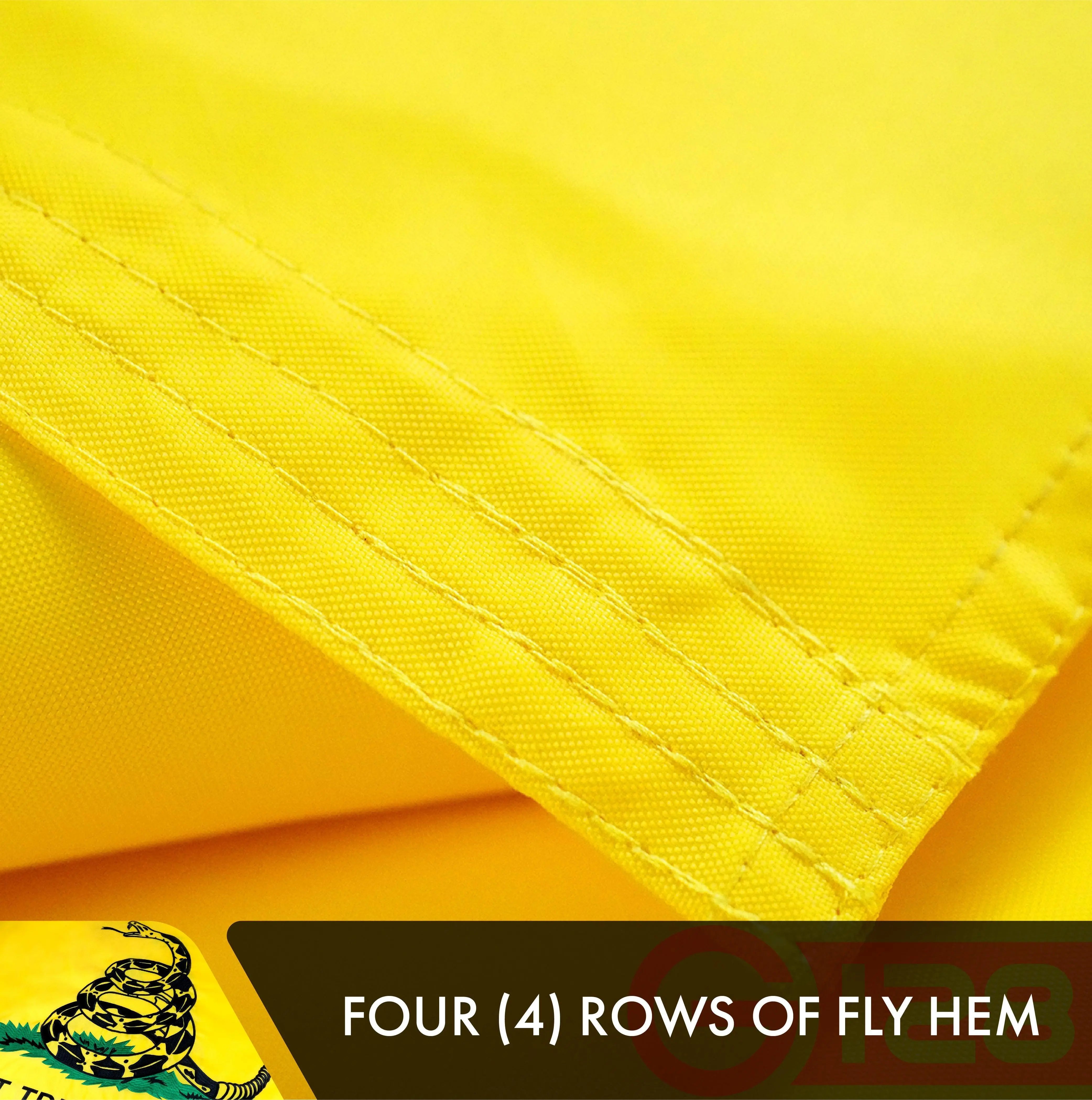 G128 5 Pack: Gadsden Don't Tread On Me Flag | 16x24 In | Double ToughWeave Series Double Sided Embroidered 210D Polyester | Historical Flag, Embroidered Design, Brass Grommets, Heavy Duty, 3-ply G128