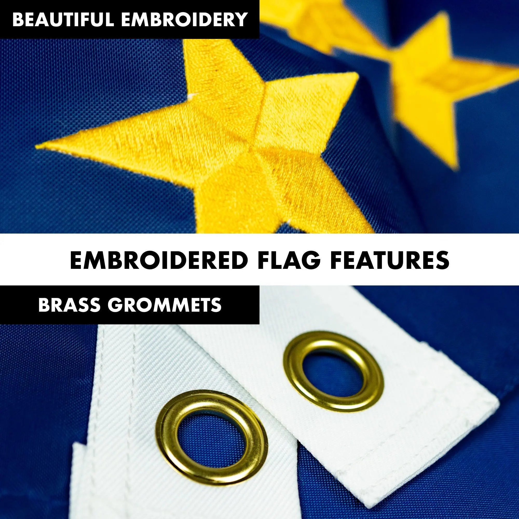 G128 - 6 Feet Tangle Free Spinning Flagpole (Silver) Alaska Flag Brass Grommets Embroidered 3x5 ft (Flag Included) Aluminum Flag Pole G128