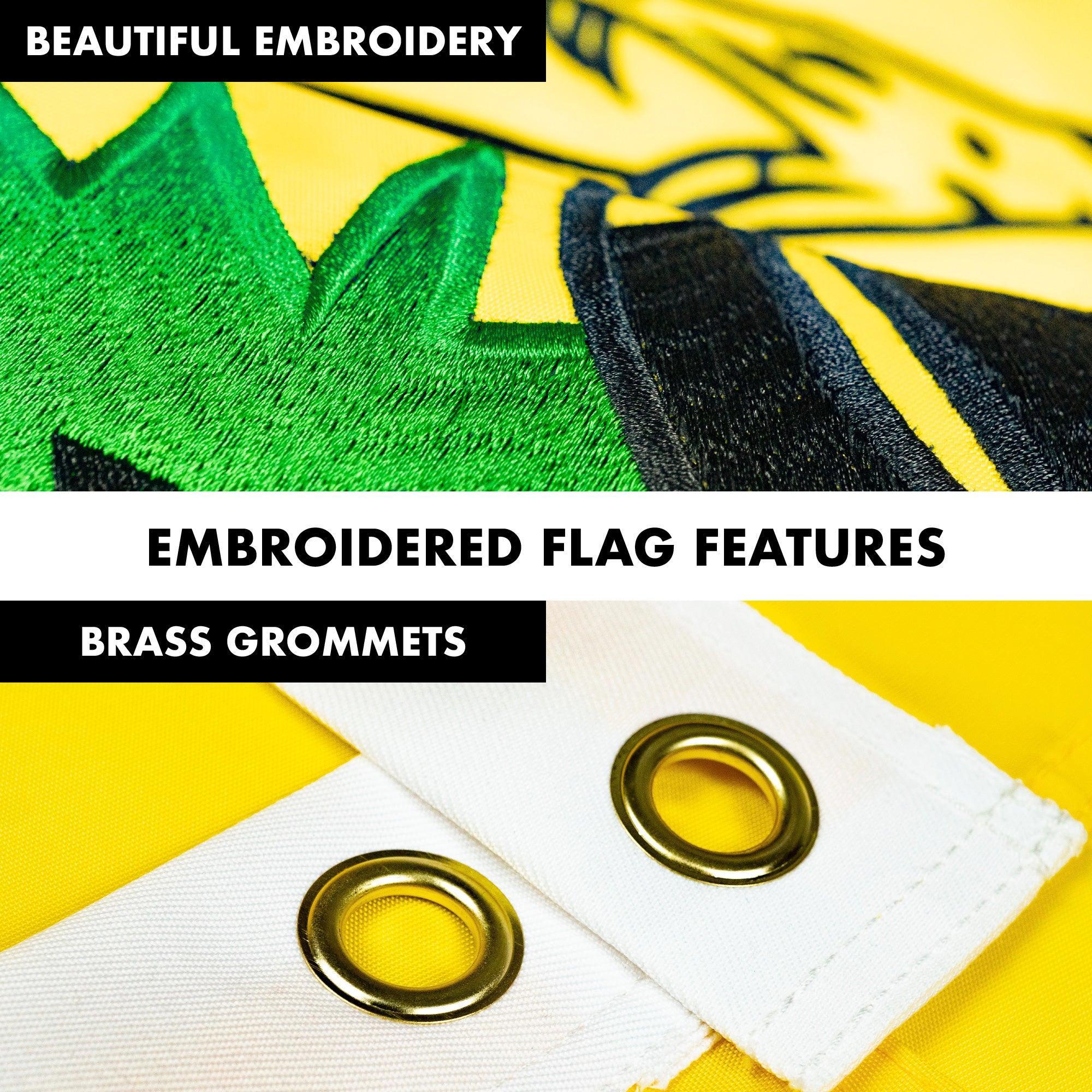 G128 - 6 Feet Tangle Free Spinning Flagpole (Silver) Gadsden Flag Brass Grommets Embroidered 3x5 ft (Flag Included) Aluminum Flag Pole G128