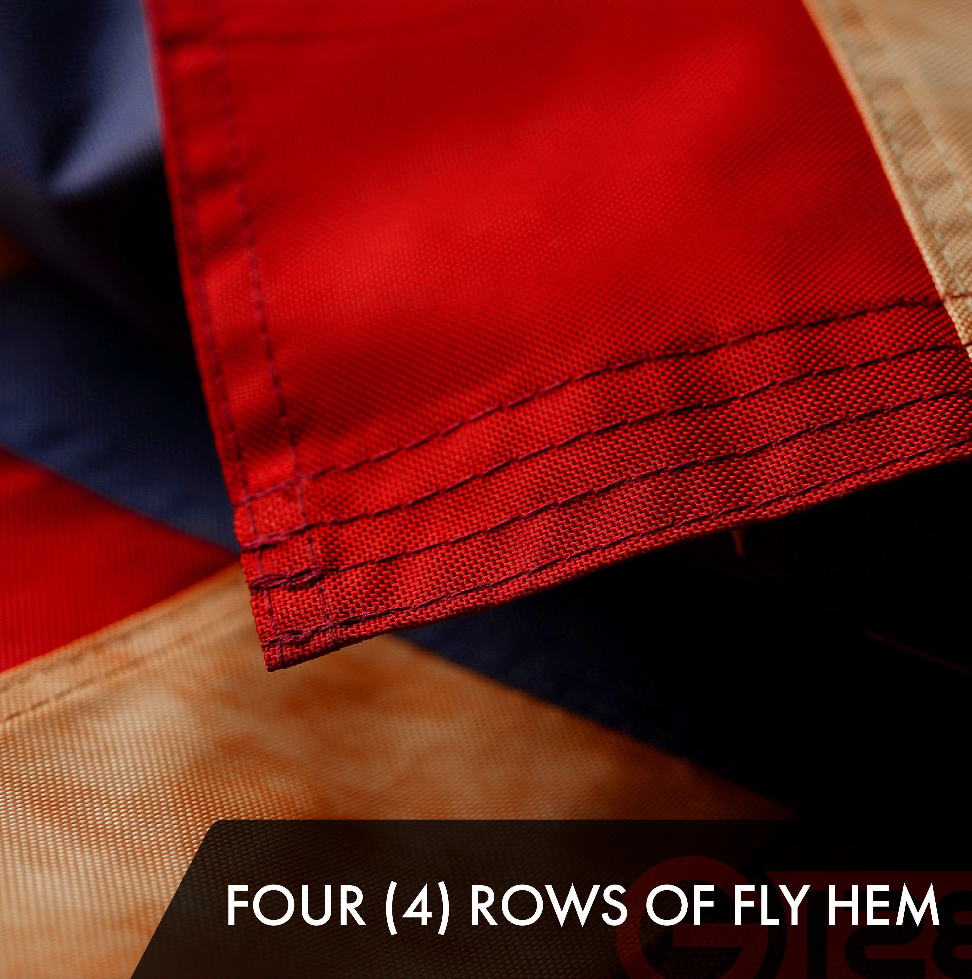 G128 American USA Tea-Stained Flag | 4x6 Ft | ToughWeave Pro Series Embroidered 420D Polyester | Embroidered Stars G128