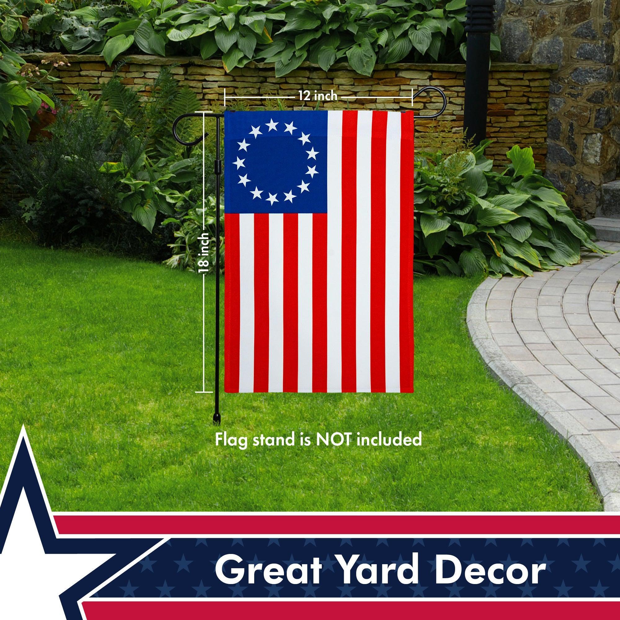 G128 Betsy Ross Historical American Flag Garden Flag | 12x18 Inch | Printed 150D Polyester - Betsy Ross 13 Stars Patriotic Outdoor Flag G128