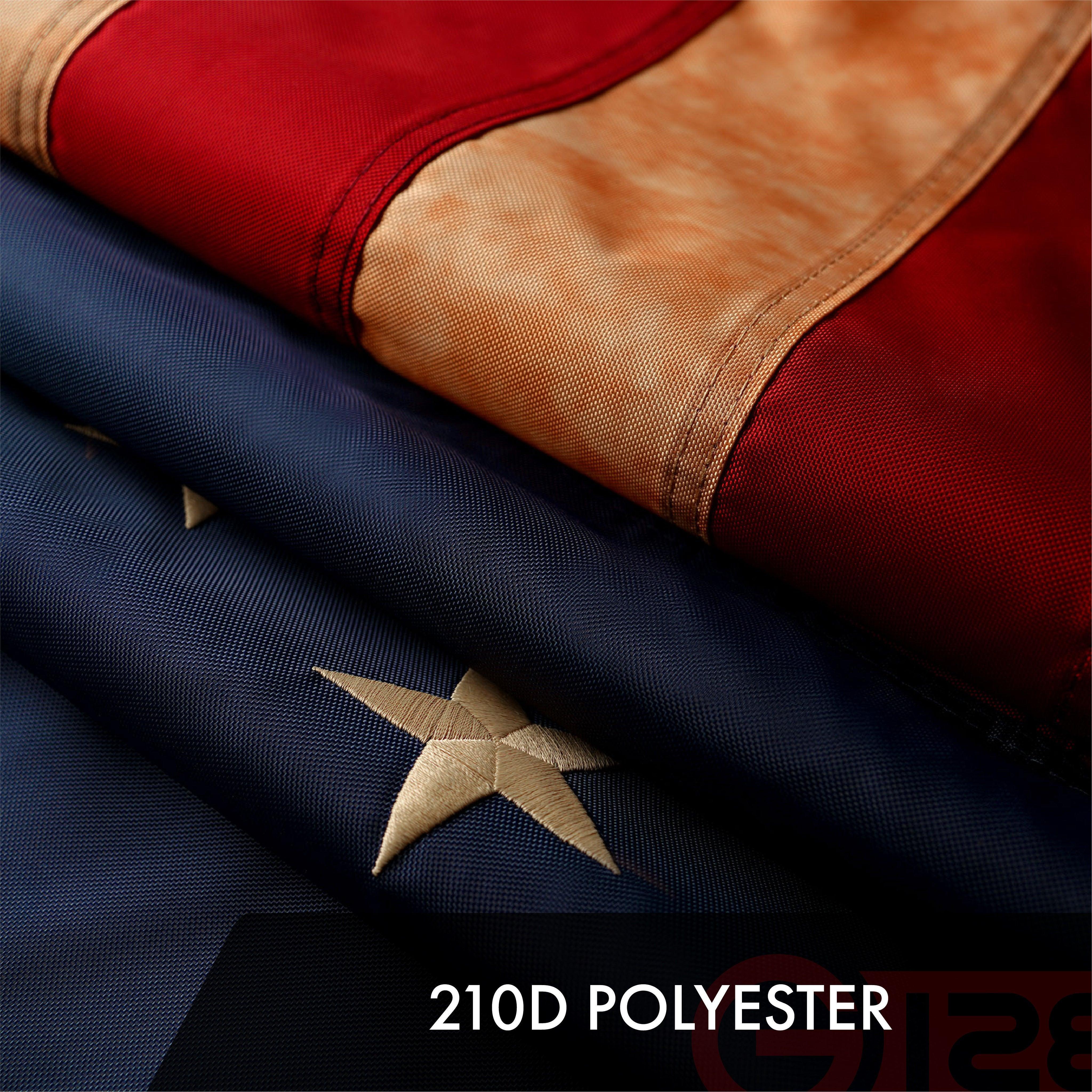 G128 Betsy Ross Tea-Stained Flag | 2.5x4 Ft | ToughWeave Pro Series Embroidered 420D Polyester | Historical Flag G128