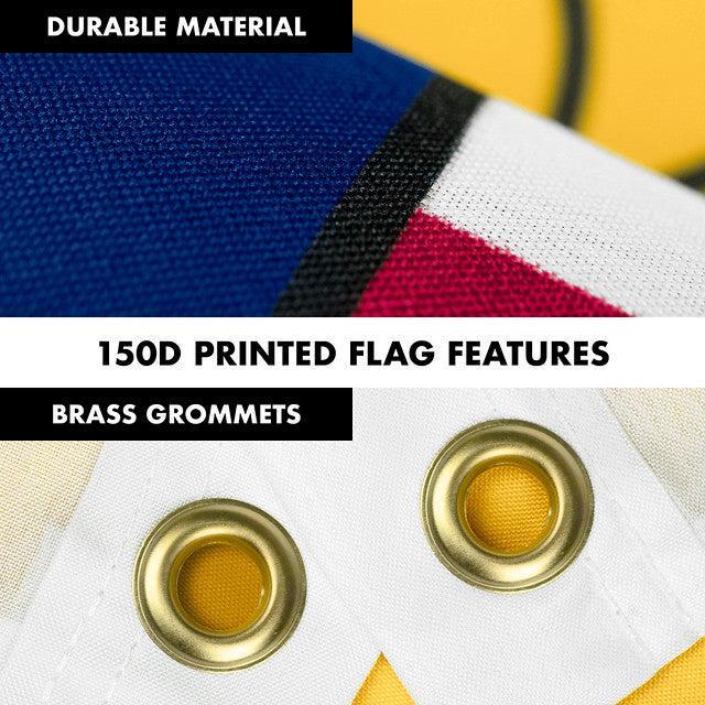 G128 Combo Pack: 6 Feet Tangle Free Spinning Flagpole (Silver) US Virgin Islands Virgin Islands Flag 3x5 ft Printed 150D Brass Grommets (Flag Included) Aluminum Flag Pole G128
