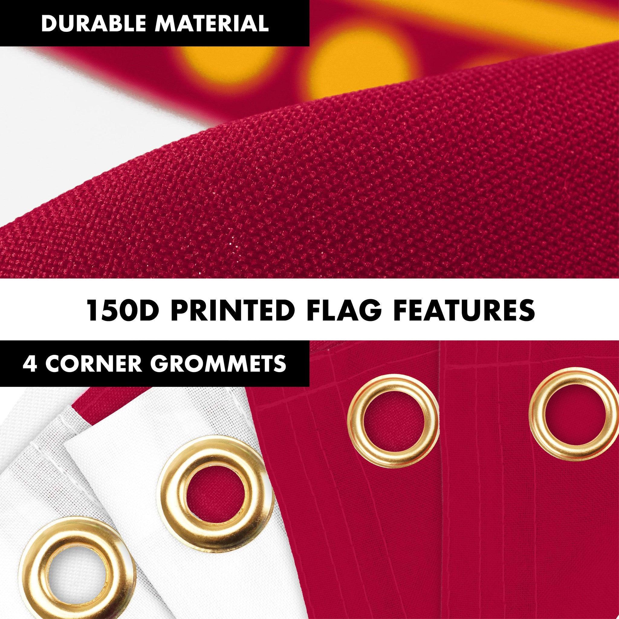 G128 Combo Pack: 6 Ft Tangle Free Aluminum Spinning Flagpole (Black) & Florida FL State Flag 3x5 Ft, LiteWeave Pro Series Printed 150D Polyester, 4 Corner Brass Grommets | Pole with Flag Included G128