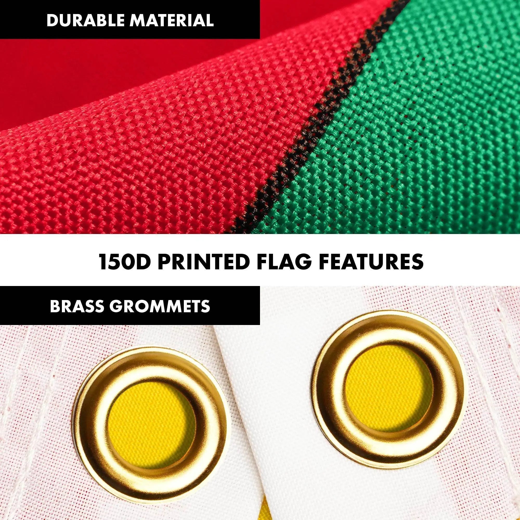 G128 Combo Pack: 6 Ft Tangle Free Aluminum Spinning Flagpole (Silver) & Benin Beninese Flag 3x5 Ft, LiteWeave Pro Series Printed 150D Polyester | Pole with Flag Included G128
