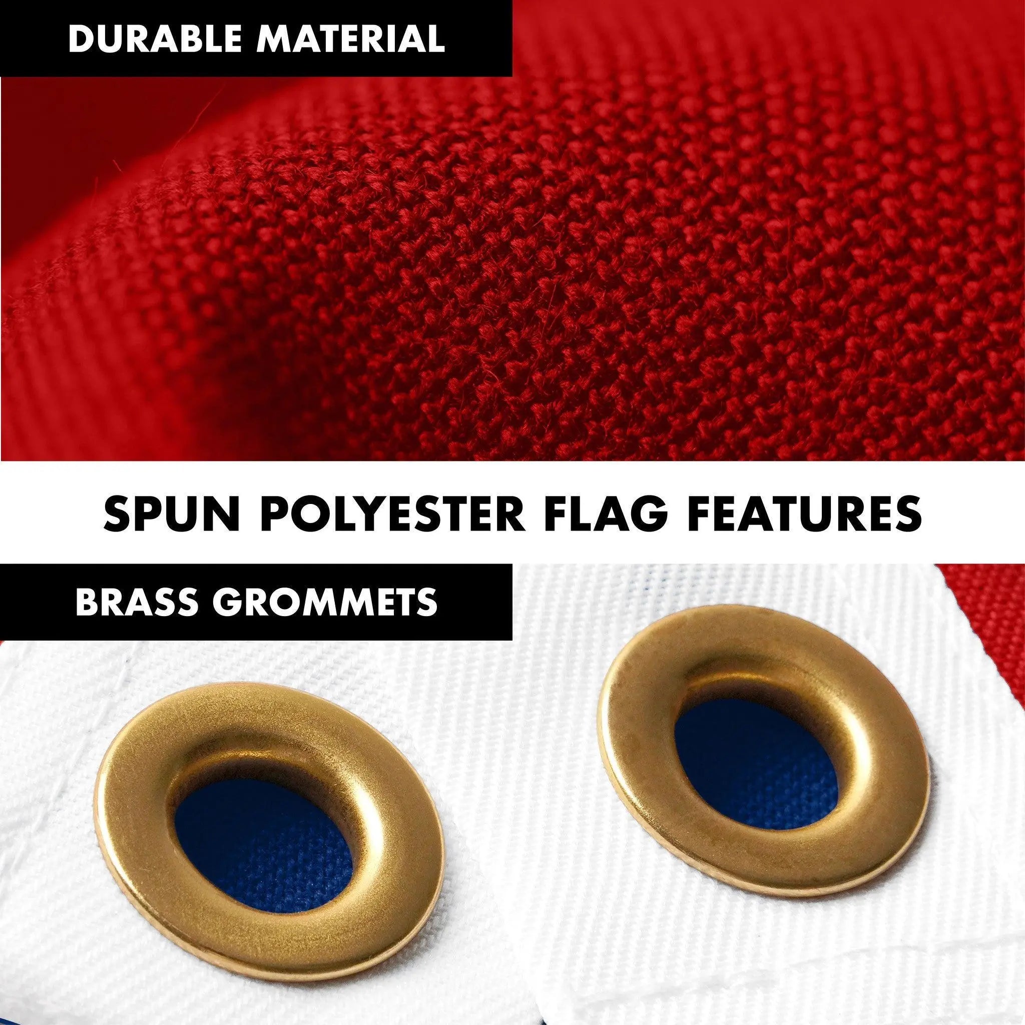 G128 Combo Pack: 6 Ft Tangle Free Spinning Flagpole (Silver) & Georgia Flag 3x5 Ft Embroidered 220GSM Spun Polyester, Brass Grommets (Flag Included) Aluminum Flag Pole G128