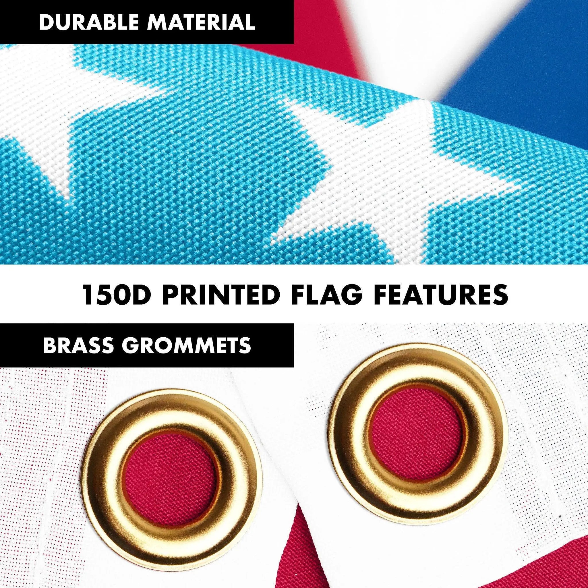 G128 Combo Pack: 6 Ft Tangle Free Spinning Flagpole (White) & Missouri Flag 3x5 Ft Printed 150D Polyester, Brass Grommets (Flag Included) Aluminum Flag Pole G128