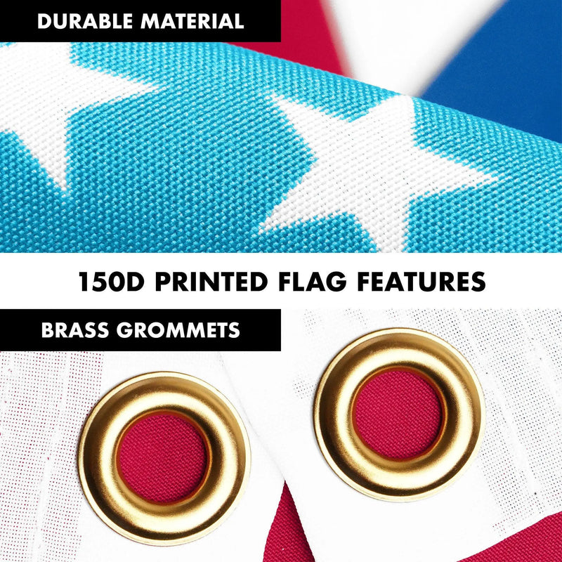 G128 Combo Pack: 6 Ft Tangle Free Spinning Flagpole (White) & Missouri Flag 3x5 Ft Printed 150D Polyester, Brass Grommets (Flag Included) Aluminum Flag Pole G128