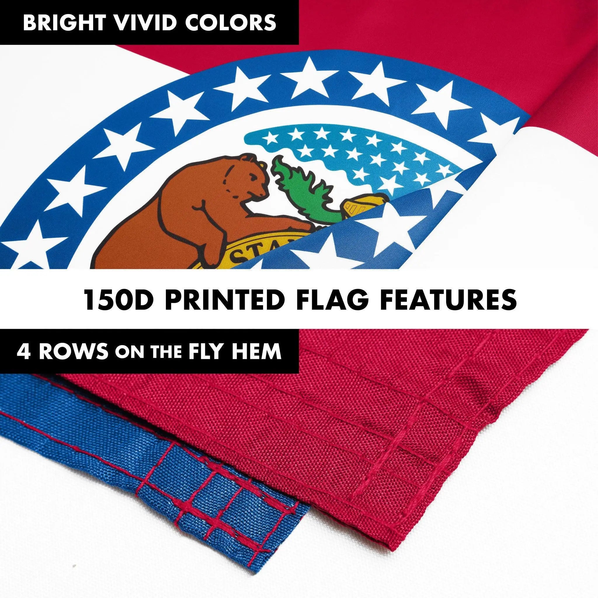 G128 Combo Pack: 6 Ft Tangle Free Spinning Flagpole (White) & Missouri Flag 3x5 Ft Printed 150D Polyester, Brass Grommets (Flag Included) Aluminum Flag Pole G128