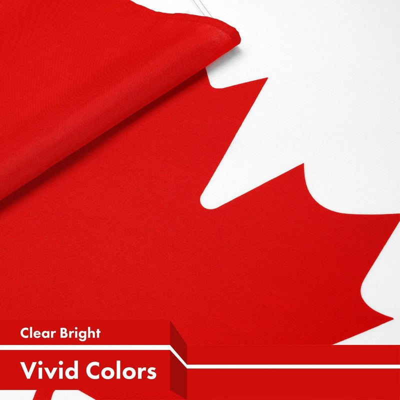 G128 Combo Pack: American USA Flag 3x5 Ft & Canada Canadian Flag 3x5 Ft | Both LiteWeave Pro Series Printed 150D Polyester, 4 Corner Brass Grommets, Perfect For Balcony/Wall G128