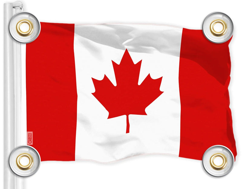 G128 Combo Pack: American USA Flag 3x5 Ft & Canada Canadian Flag 3x5 Ft | Both LiteWeave Pro Series Printed 150D Polyester, 4 Corner Brass Grommets, Perfect For Balcony/Wall G128