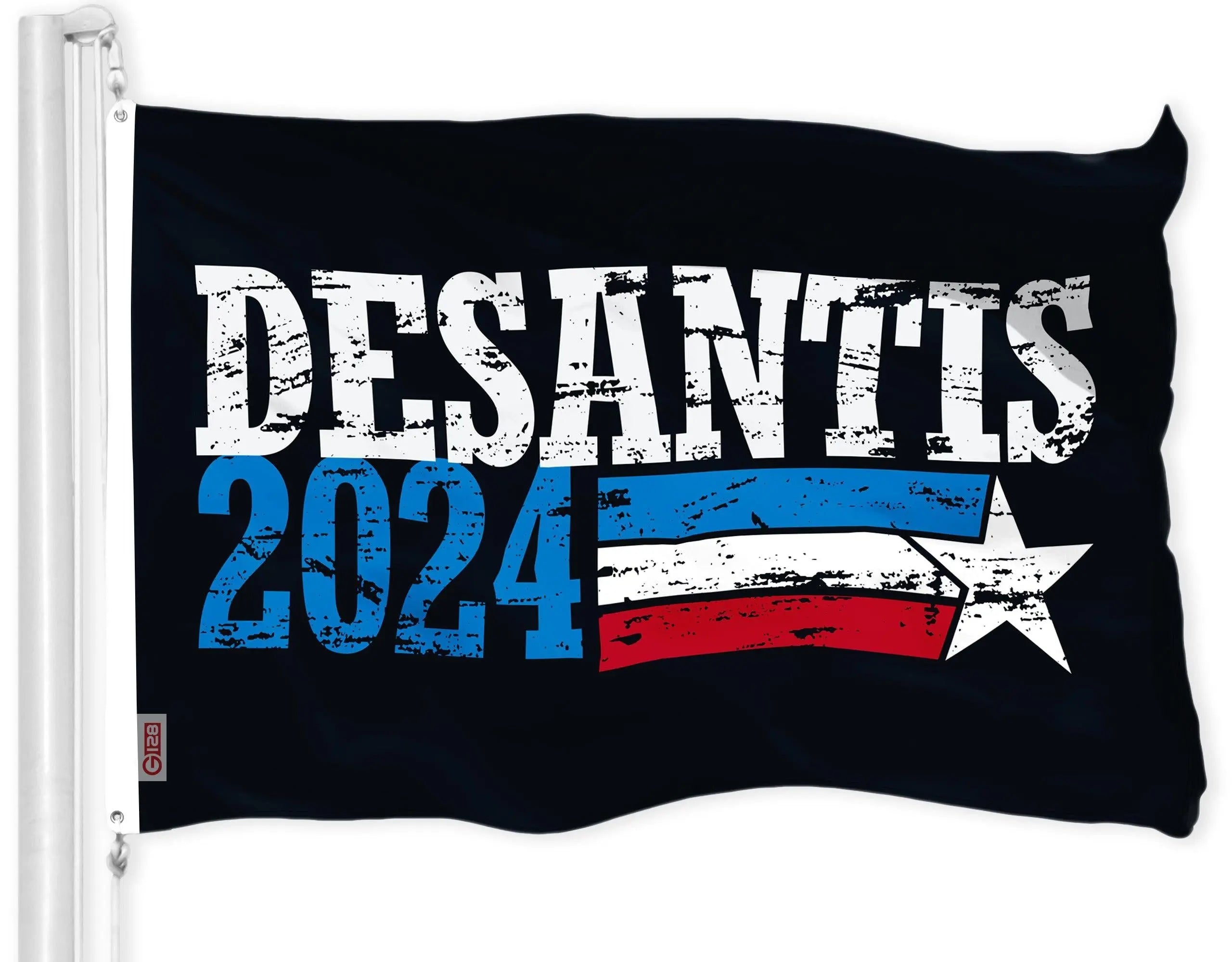 G128 Combo Pack: American USA Flag 3x5 Ft & DeSantis Election 2024 Flag 3x5 Ft | Both LiteWeave Pro Series Printed 150D Polyester, Brass Grommets G128