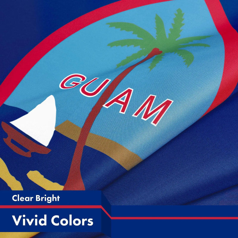 G128 Combo Pack: American USA Flag 3x5 Ft & Guam Flag 3x5 Ft, Both Printed 150D Polyester, Indoor/Outdoor, Brass Grommets - GreatEagleInc