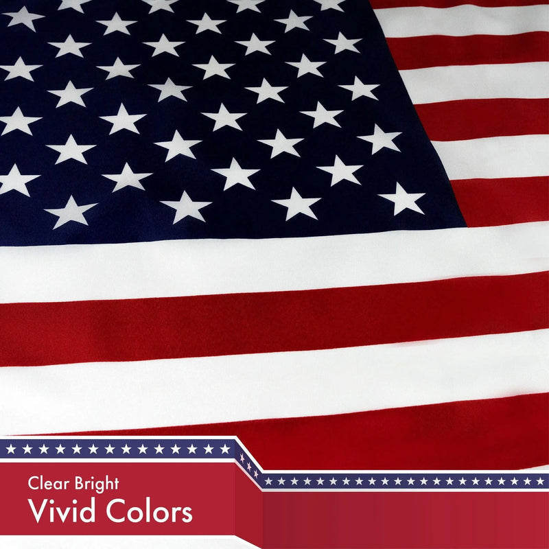 G128 Combo Pack: American USA Flag 3x5 Ft & Kazakhstan Kazakhstani Flag | Both LiteWeave Pro Series Printed 150D Polyester, Brass Grommets G128
