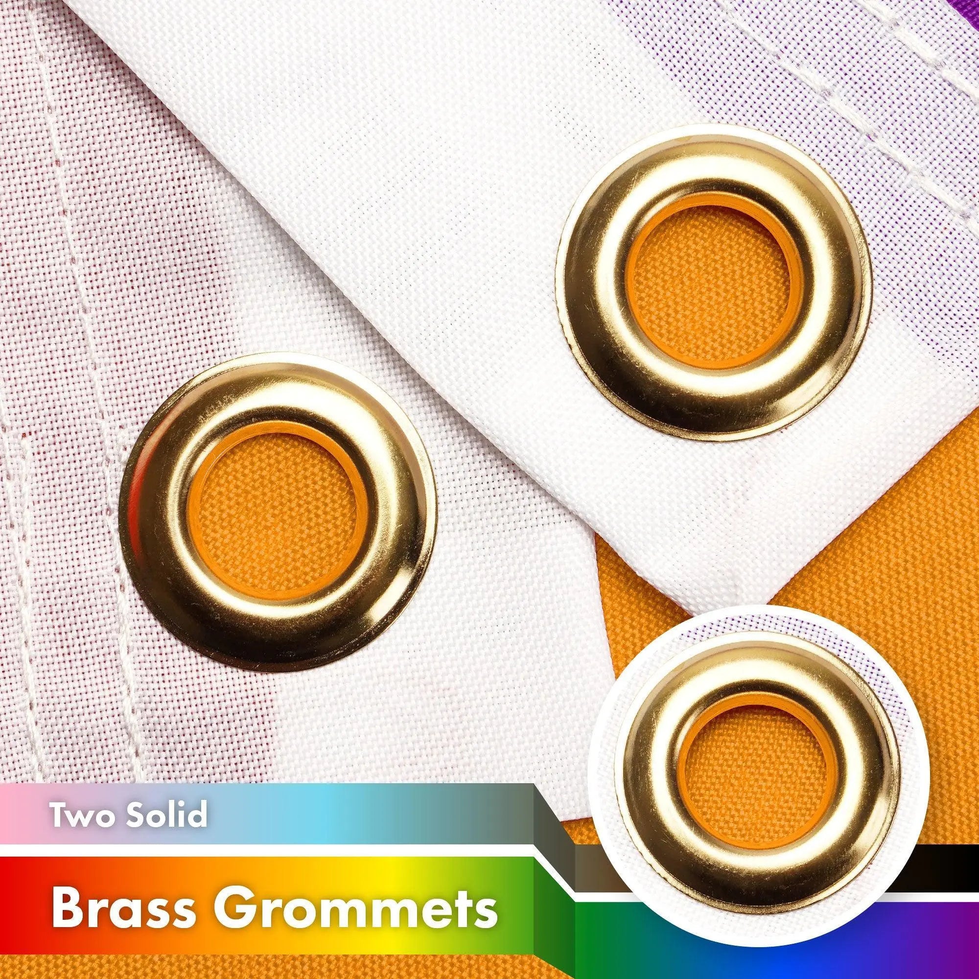 G128 Combo Pack: American USA Flag 3x5 Ft & LGBT Progress Rainbow Pride Flag 3x5 Ft | Both LiteWeave Pro Series Printed 150D Polyester, Brass Grommets G128