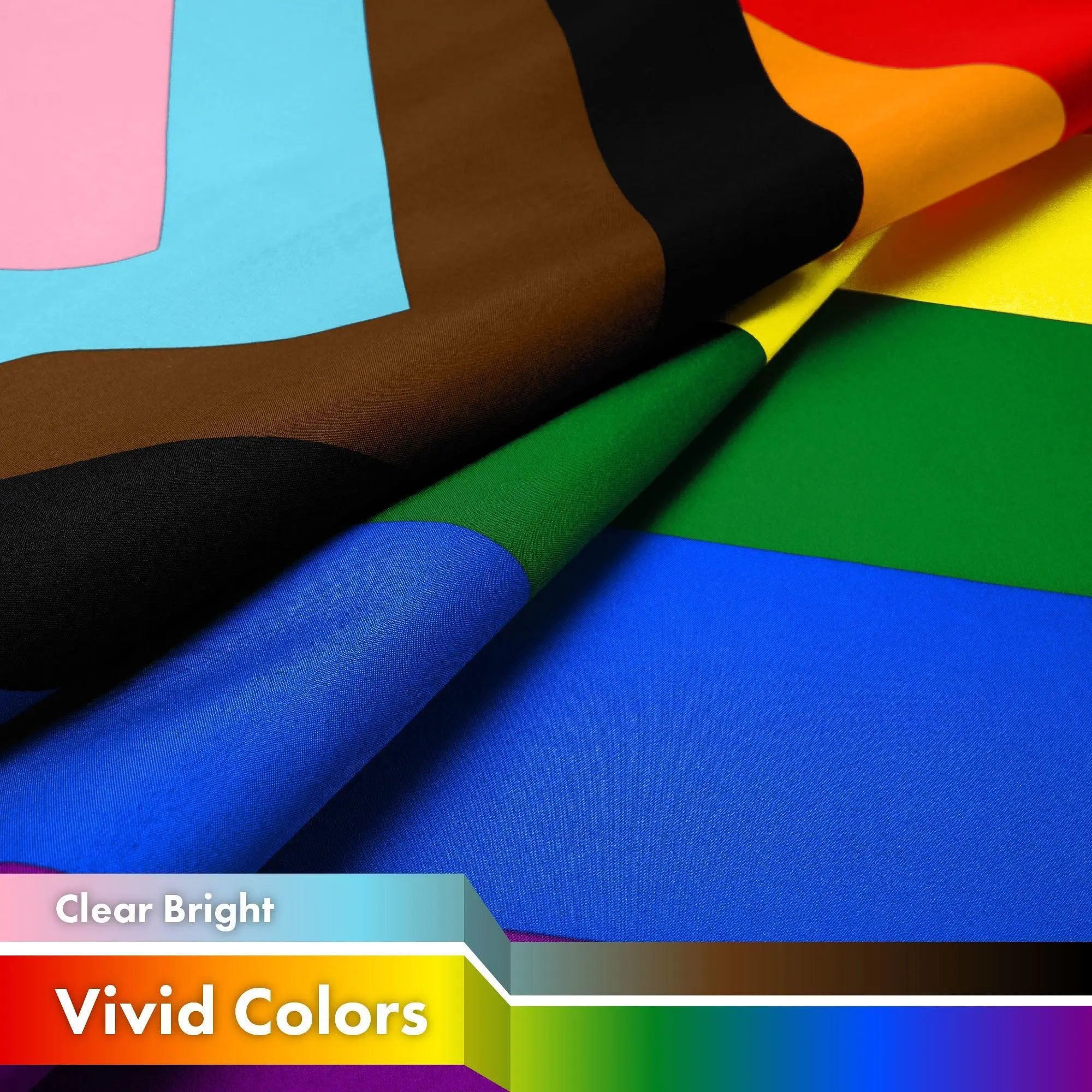 G128 Combo Pack: American USA Flag 3x5 Ft & LGBT Progress Rainbow Pride Flag 3x5 Ft | Both LiteWeave Pro Series Printed 150D Polyester, Brass Grommets G128