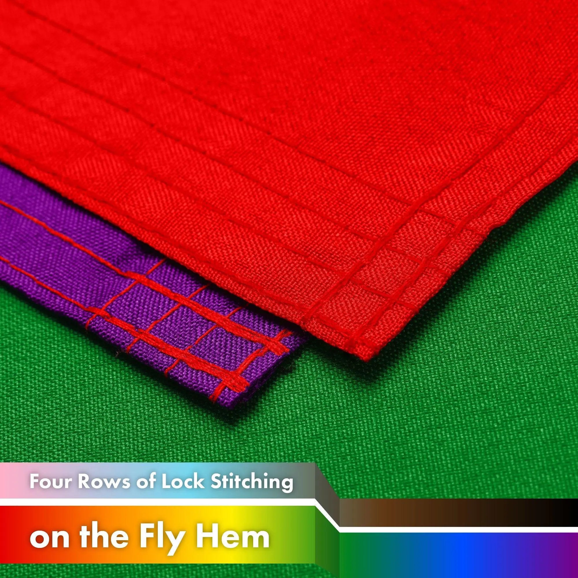 G128 Combo Pack: American USA Flag 3x5 Ft & LGBT Progress Rainbow Pride Flag 3x5 Ft | Both LiteWeave Pro Series Printed 150D Polyester, Brass Grommets G128