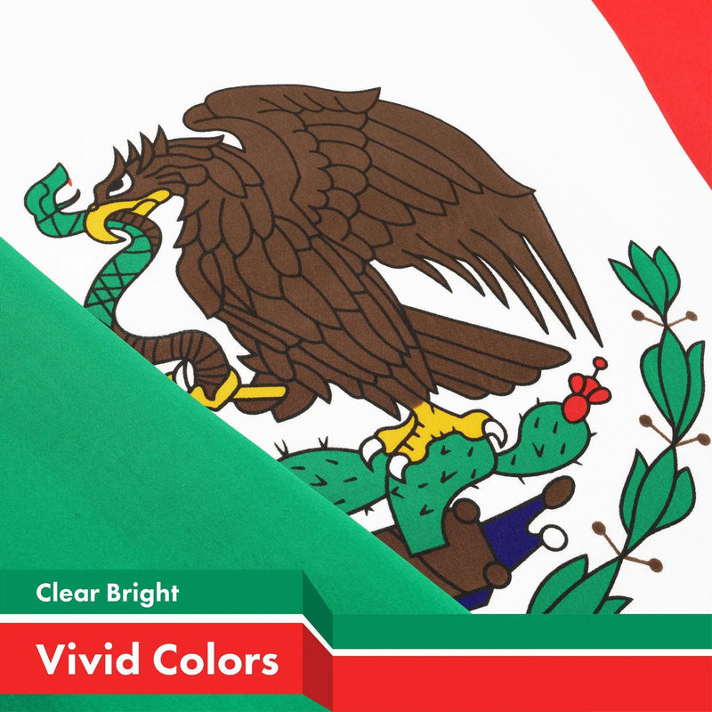 G128 Combo Pack: American USA Flag 3x5 Ft & Mexico Mexican Flag 3x5 Ft | Both LiteWeave Pro Series Printed 150D Polyester, 4 Corner Brass Grommets, Perfect For Balcony/Wall G128